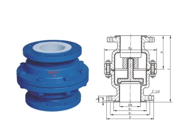 Ductile Iron/Cast Iron Metal Valves Full PTFE Lining H42 Check Valve