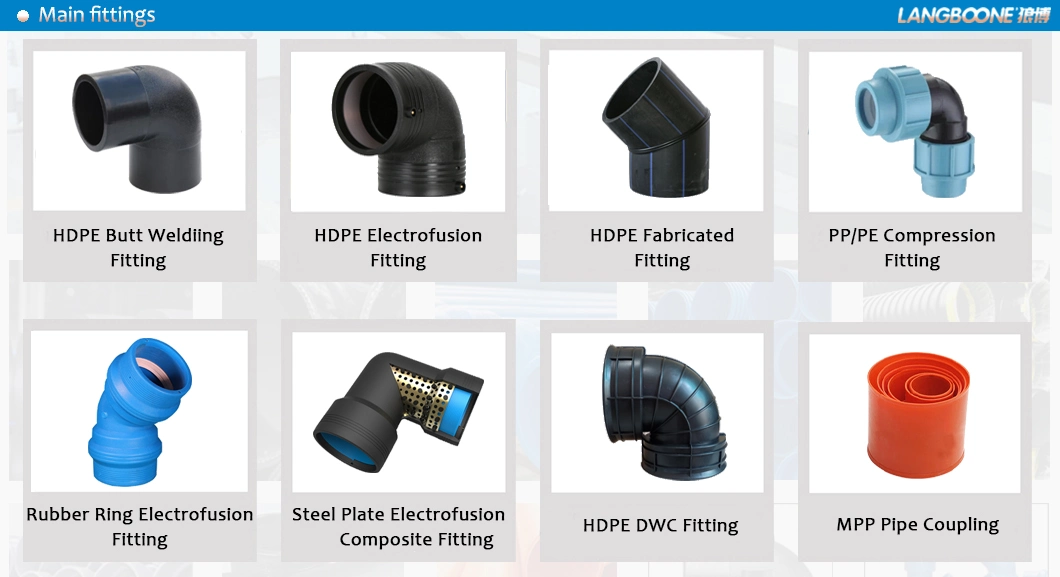 Pn25 DN630 HDPE Electrofusion 45 Degree Socket-Spigot Fitting with Rubber Gasket