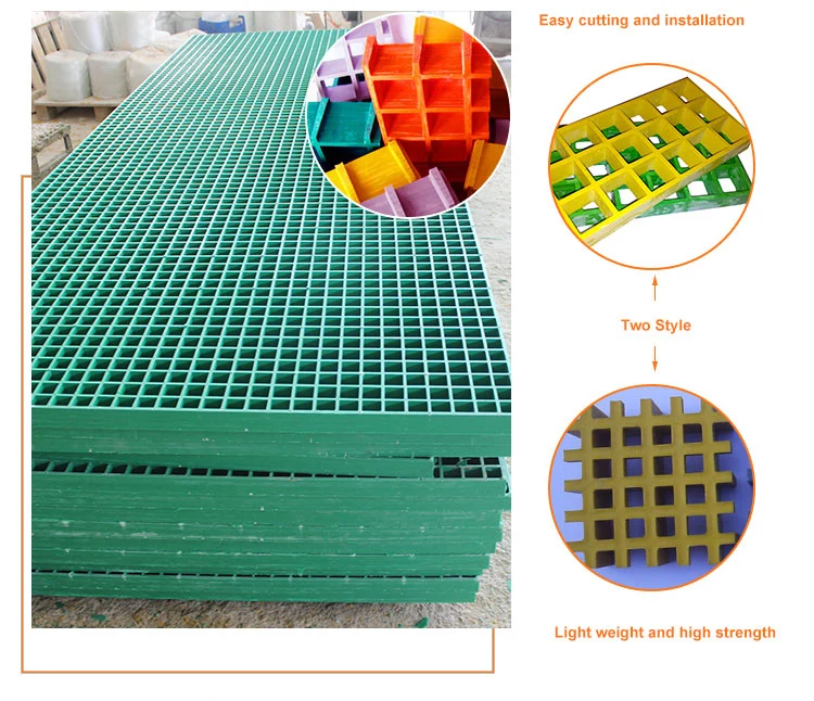 38*38*25mm OEM Fiberglass Reinforced FRP Gully Grating Plastic Floor Grating